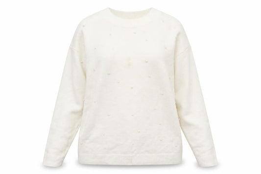 Select Womens White Collared  Acrylic Pullover Jumper Size XL