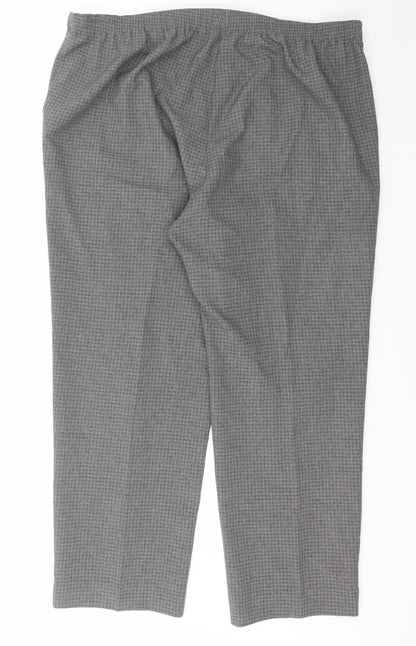 Preloved BM Womens Grey Check Polyester Capri Trousers Size 18 L27 in Regular - Back