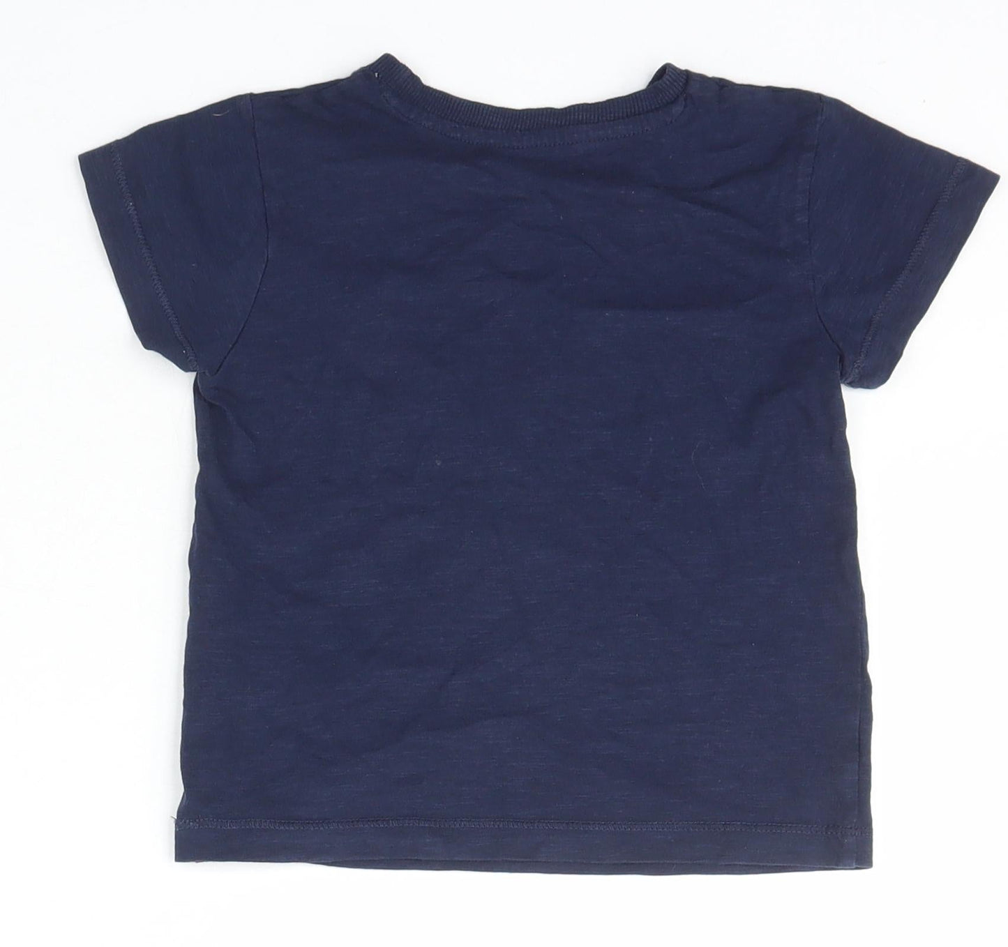 Matalan Boys Blue  Cotton Basic T-Shirt Size 2-3 Years Crew Neck Pullover
