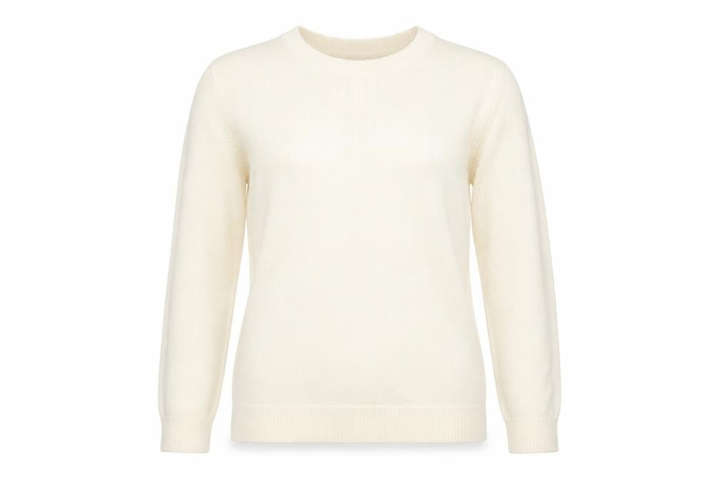 Marks & Spencer Womens White Round Neck  Acrylic Pullover Jumper Size 10