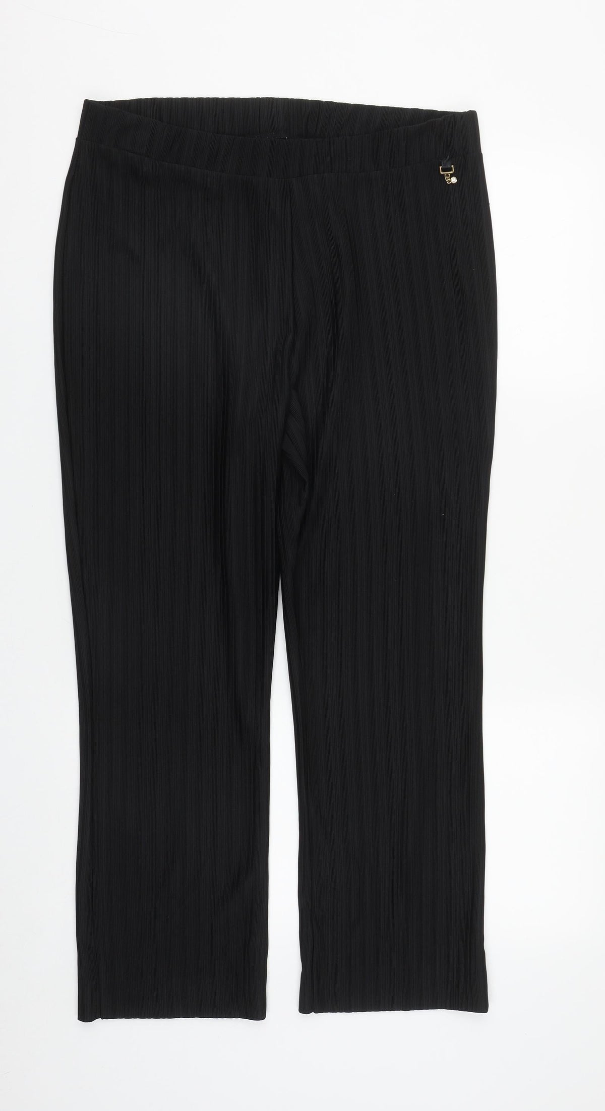 Papaya Womens Black  Polyester Trousers  Size 14 L27 in Regular