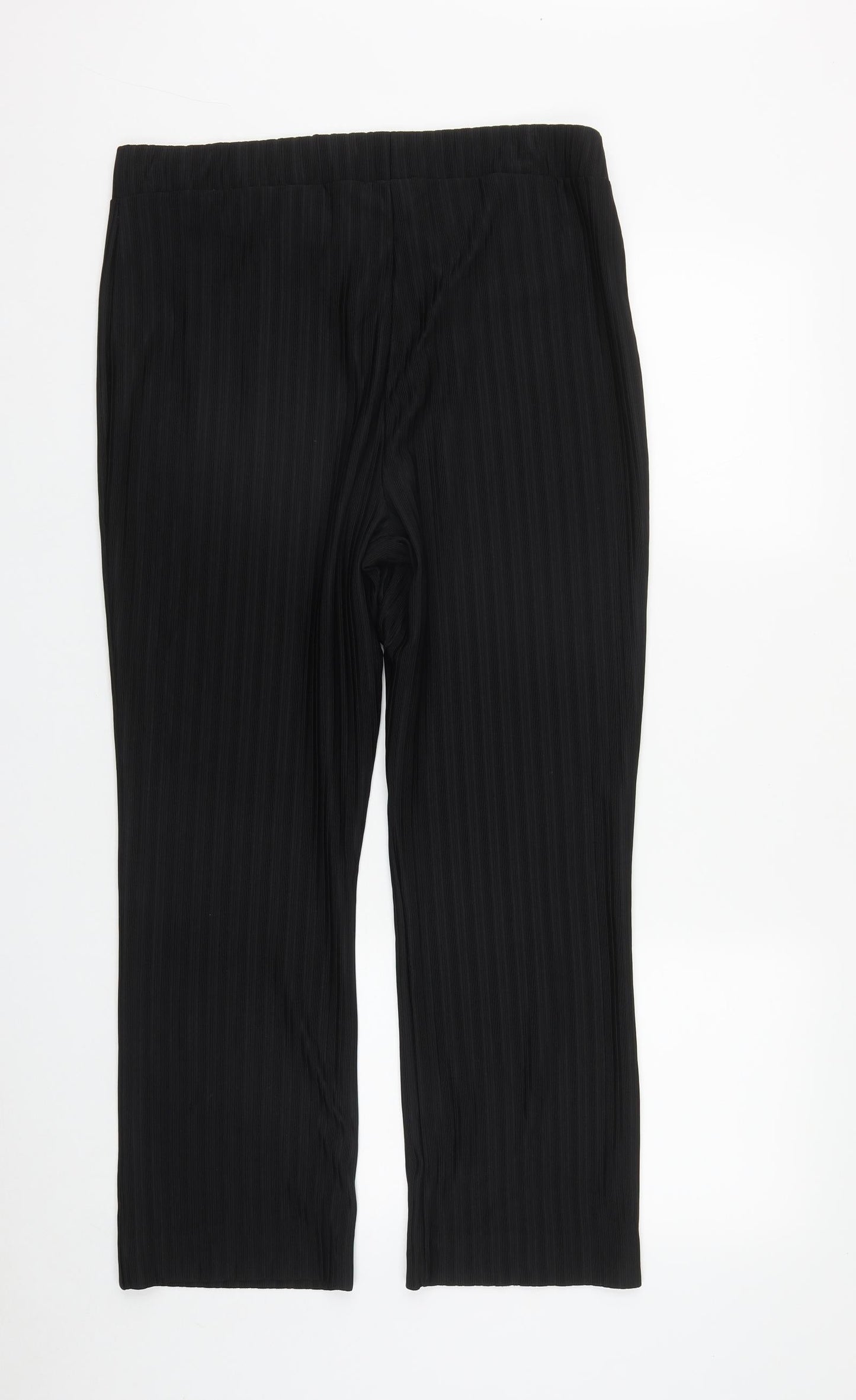 Papaya Womens Black  Polyester Trousers  Size 14 L27 in Regular