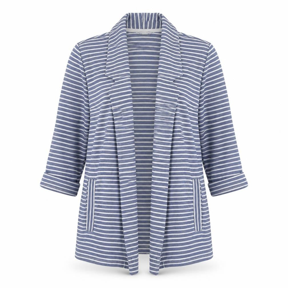 Tu  Womens Blue Striped  Jacket  Size 10
