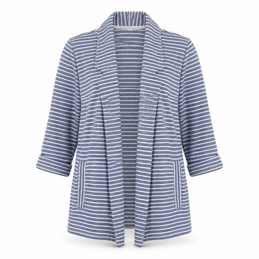 Tu  Womens Blue Striped  Jacket  Size 10