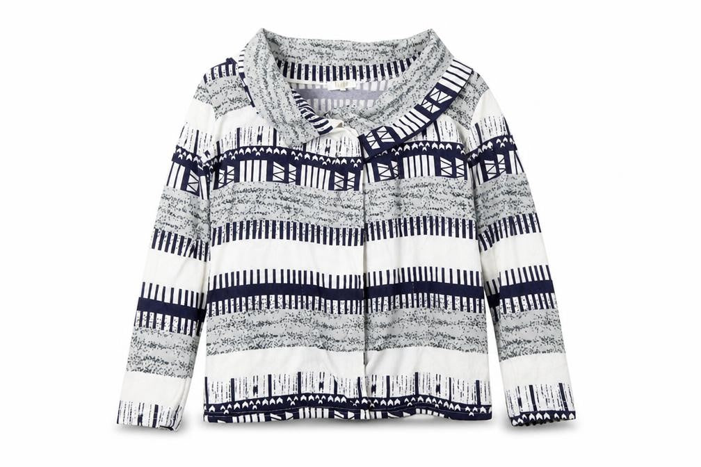 Vicabo Womens Multicoloured Collared Geometric Polyester Cardigan Jumper Size M