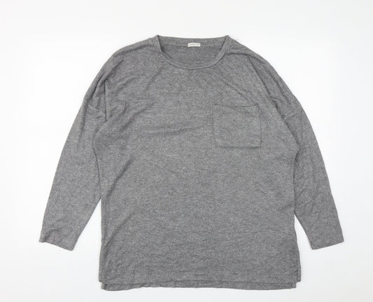 Oysho Womens Grey Round Neck  Viscose Pullover Jumper Size S