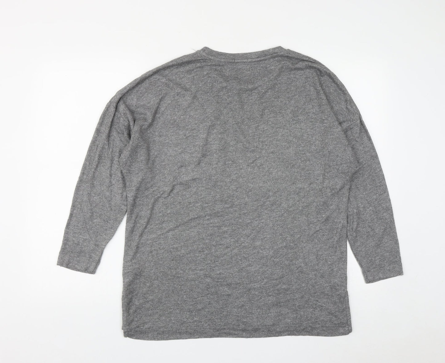 Oysho Womens Grey Round Neck  Viscose Pullover Jumper Size S