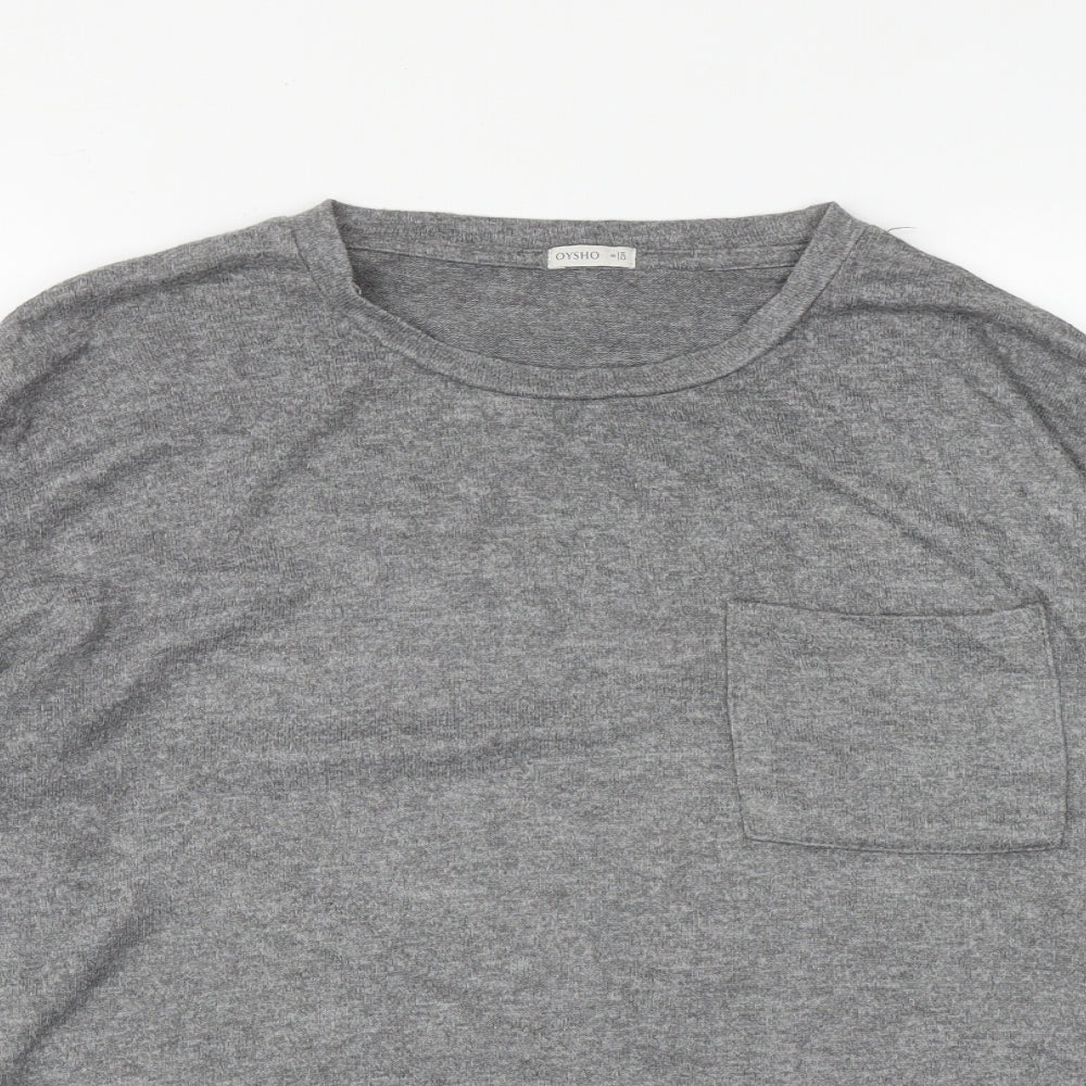Oysho Womens Grey Round Neck  Viscose Pullover Jumper Size S