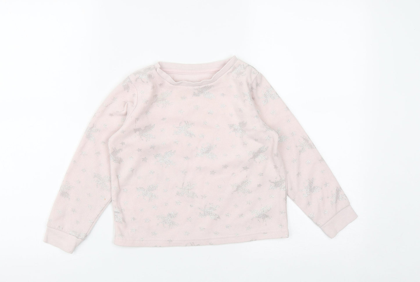 Matalan Girls Pink  Polyester Pullover Sweatshirt Size 6 Years   - Unicorn