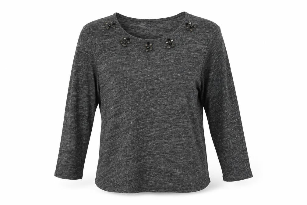 Zanzara Womens Grey Round Neck  Polyester Pullover Jumper Size M