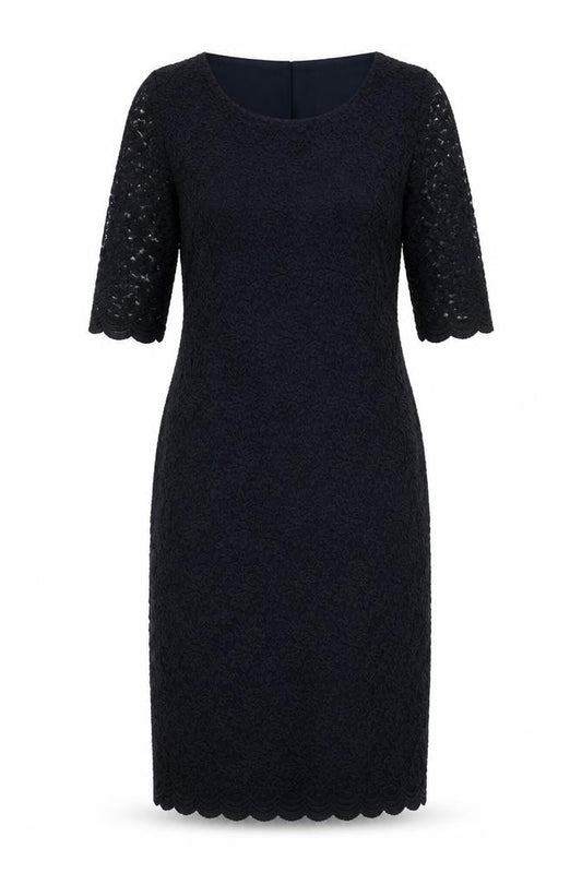 Marks and Spencer Womens Blue Geometric Polyester A-Line  Size 12  Round Neck