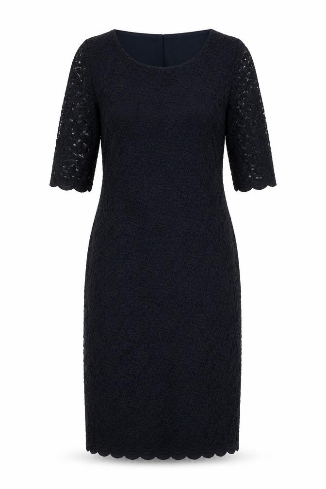 Marks & Spencer Womens Blue Geometric Polyester A-Line  Size 12  Round Neck