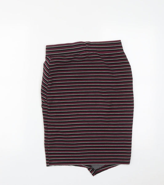 Atmosphere Womens Multicoloured Striped Polyester A-Line Skirt Size 10