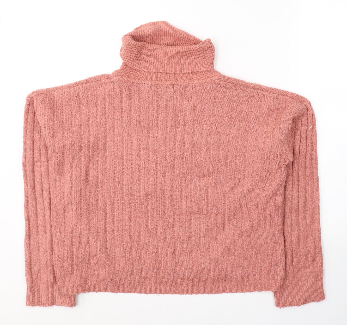 Brave Soul Womens Pink Roll Neck  Acrylic Pullover Jumper Size S