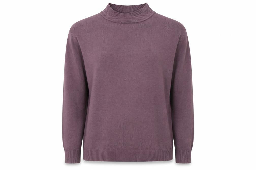 Henoi Womens Purple Round Neck  Acrylic Pullover Jumper Size L