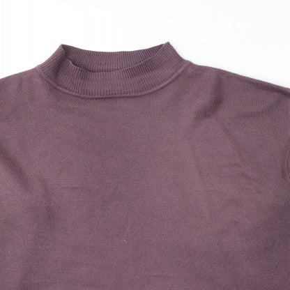 Henoi Womens Purple Round Neck  Acrylic Pullover Jumper Size L