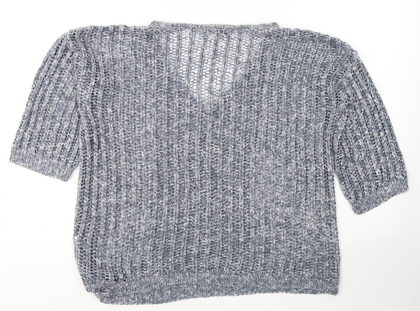 Debenhams Womens Blue V-Neck  Acrylic Pullover Jumper Size 18