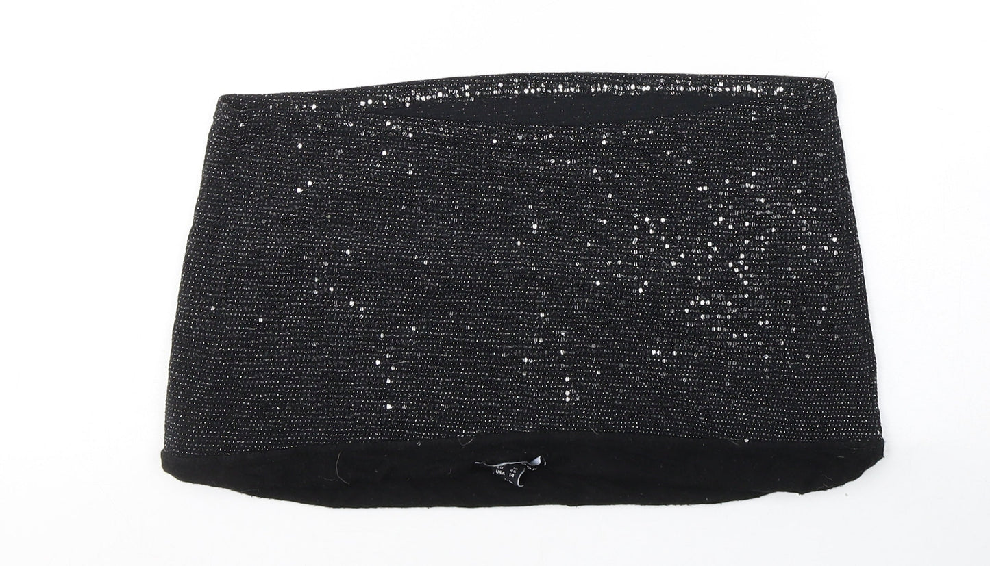 New Look Womens Black  Polyester Cropped Blouse Size 18 Off the Shoulder