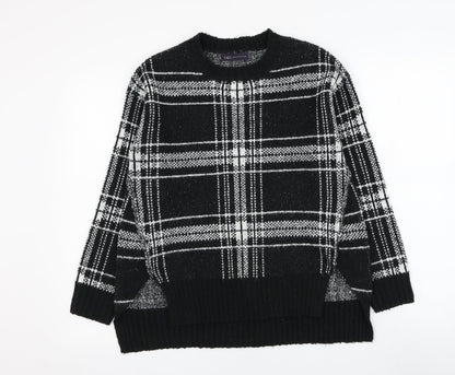 Marks & Spencer Womens Black Round Neck  Acrylic Pullover Jumper Size S