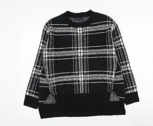 Marks and Spencer Womens Black Round Neck  Acrylic Pullover Jumper Size S