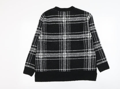 Marks & Spencer Womens Black Round Neck  Acrylic Pullover Jumper Size S