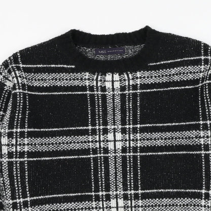 Marks & Spencer Womens Black Round Neck  Acrylic Pullover Jumper Size S