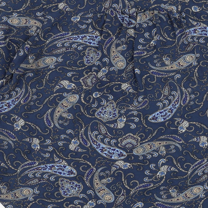 Preloved H&M Womens Blue Paisley Polyester Basic Button-Up Size 6 Collared - Label