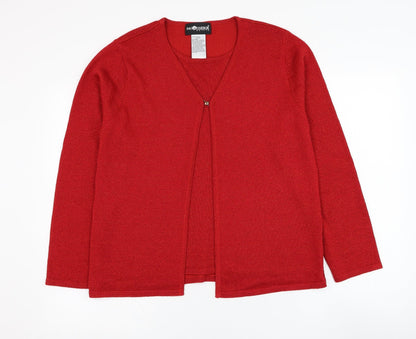 Preloved Sag Harbor Womens Red Round Neck  Acrylic Pullover Jumper Size M - Front