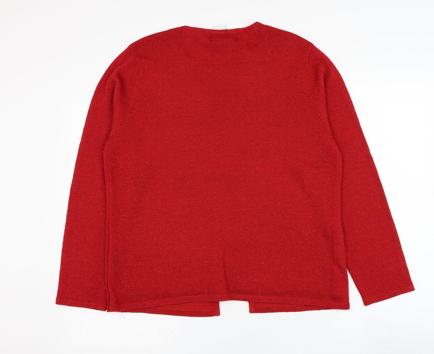 Sag Harbor Womens Red Round Neck  Acrylic Pullover Jumper Size M