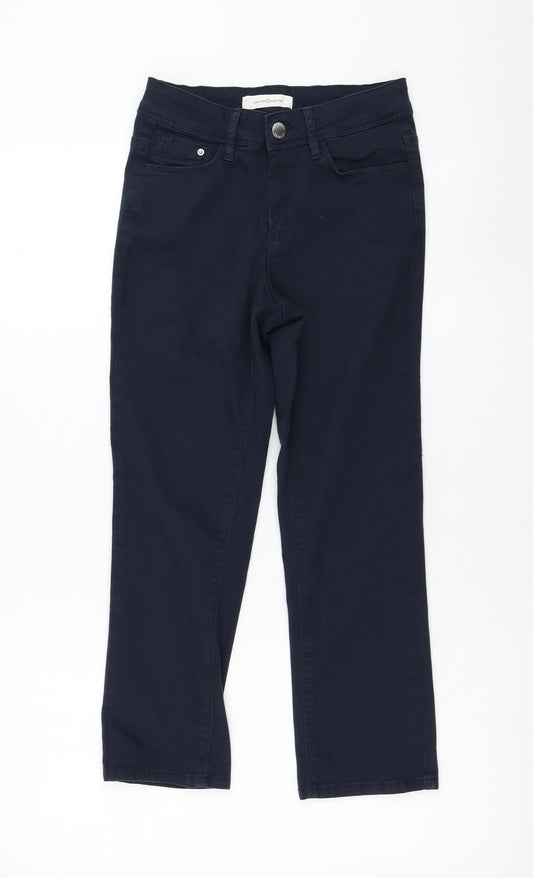 Cache Cache Womens Blue  Polyester Cropped Jeans Size 24 in L22 in Regular Zip