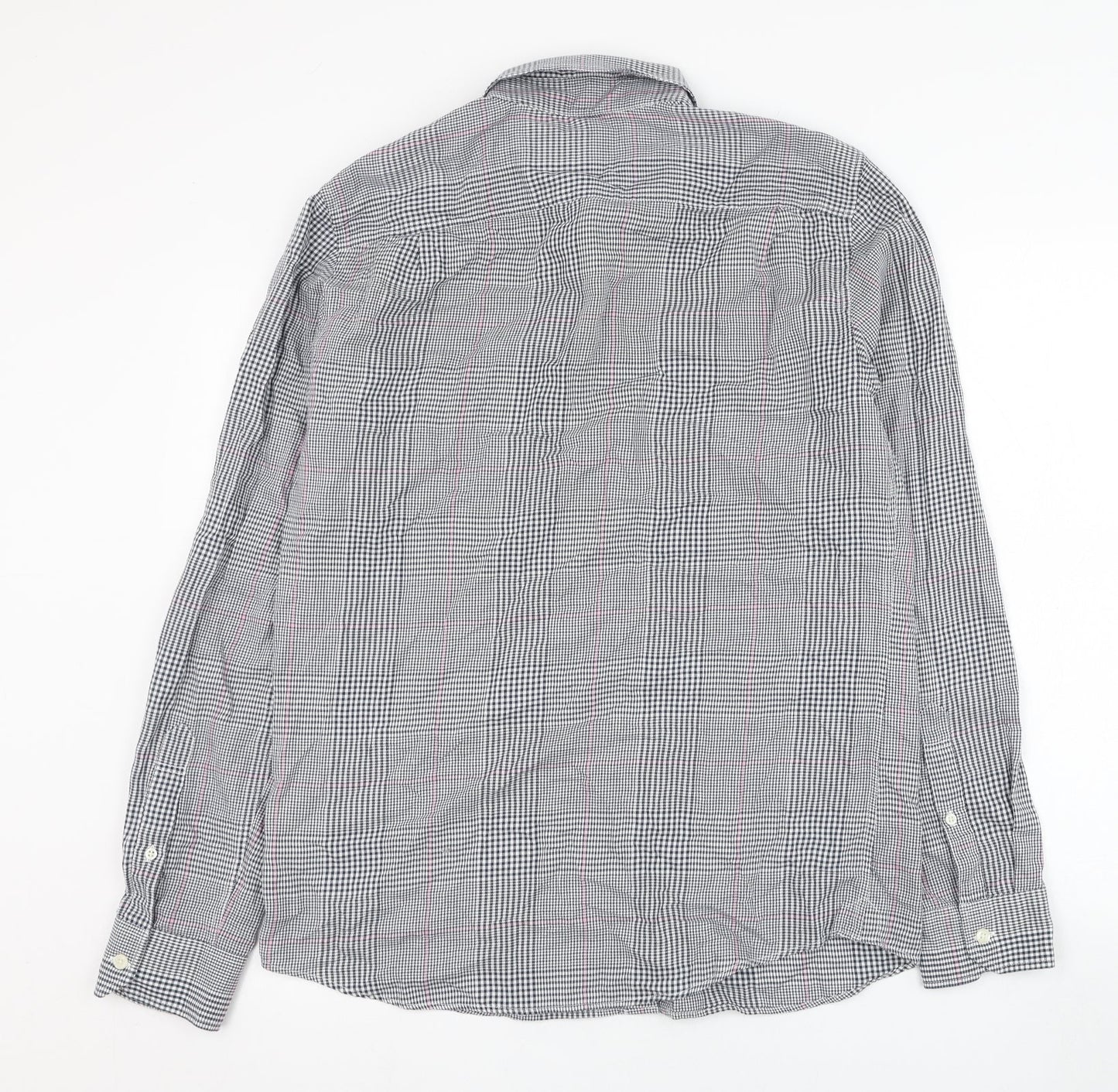 Jack Wills Mens Blue Check Cotton  Button-Up Size M Collared Button