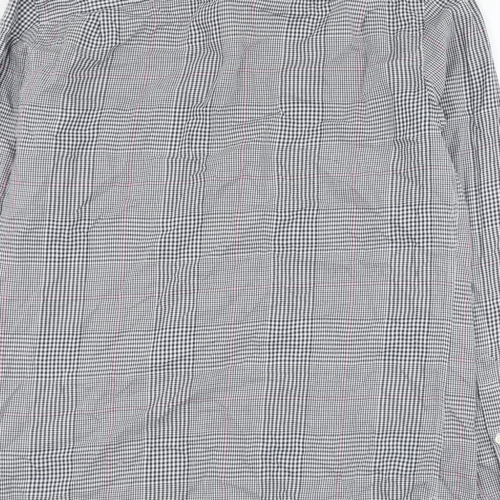 Jack Wills Mens Blue Check Cotton  Button-Up Size M Collared Button