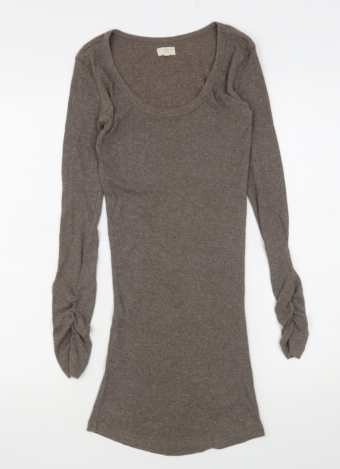 New Look Womens Brown Round Neck  Polyester Pullover Jumper Size 8