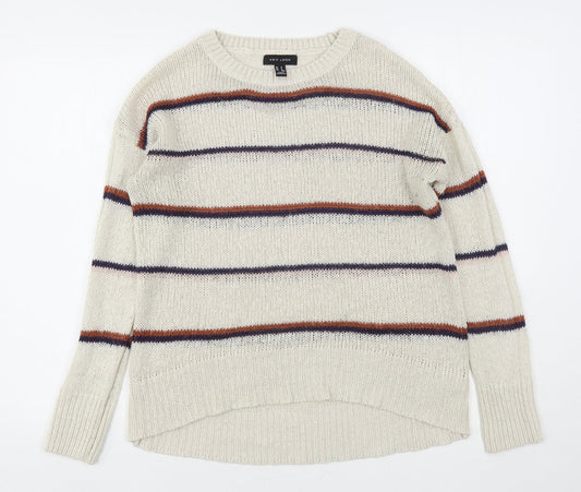 New Look Womens Multicoloured Round Neck Striped Acrylic Pullover Jumper Size S