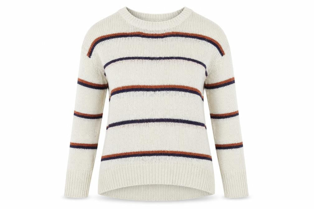 New Look Womens Multicoloured Round Neck Striped Acrylic Pullover Jumper Size S