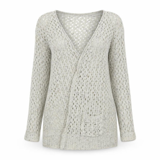 Select Womens Beige V-Neck  Acrylic Cardigan Jumper Size 10
