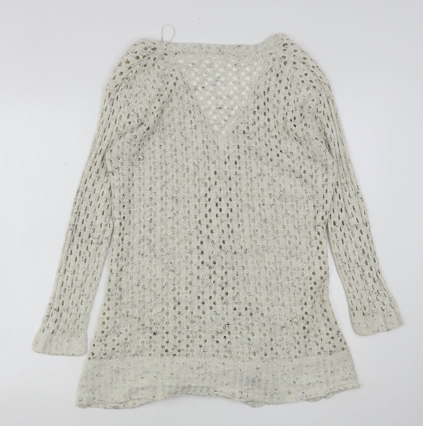 Select Womens Beige V-Neck  Acrylic Cardigan Jumper Size 10