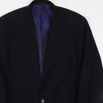 Preloved Skopes Mens Black Striped Polyester Jacket Suit Jacket Size 42 - Detail