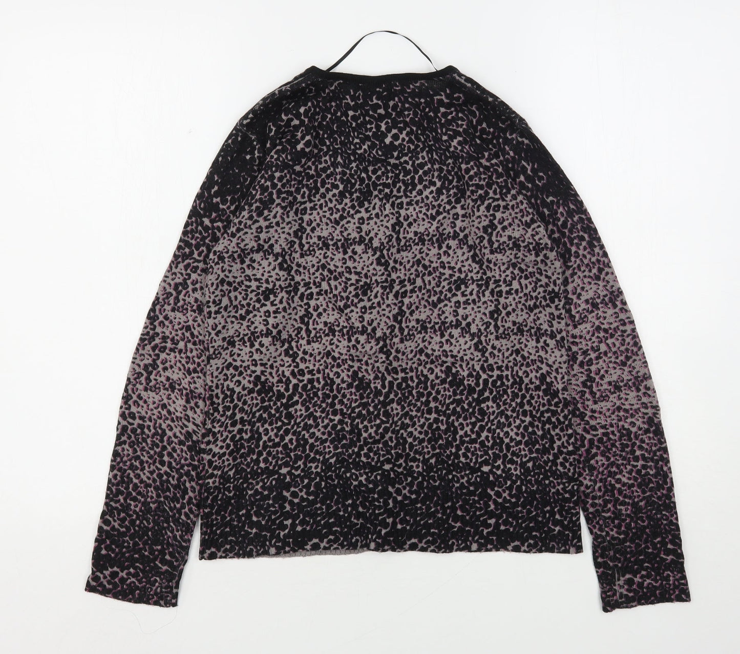 F&F Womens Multicoloured Round Neck Animal Print Acrylic Cardigan Jumper Size 8