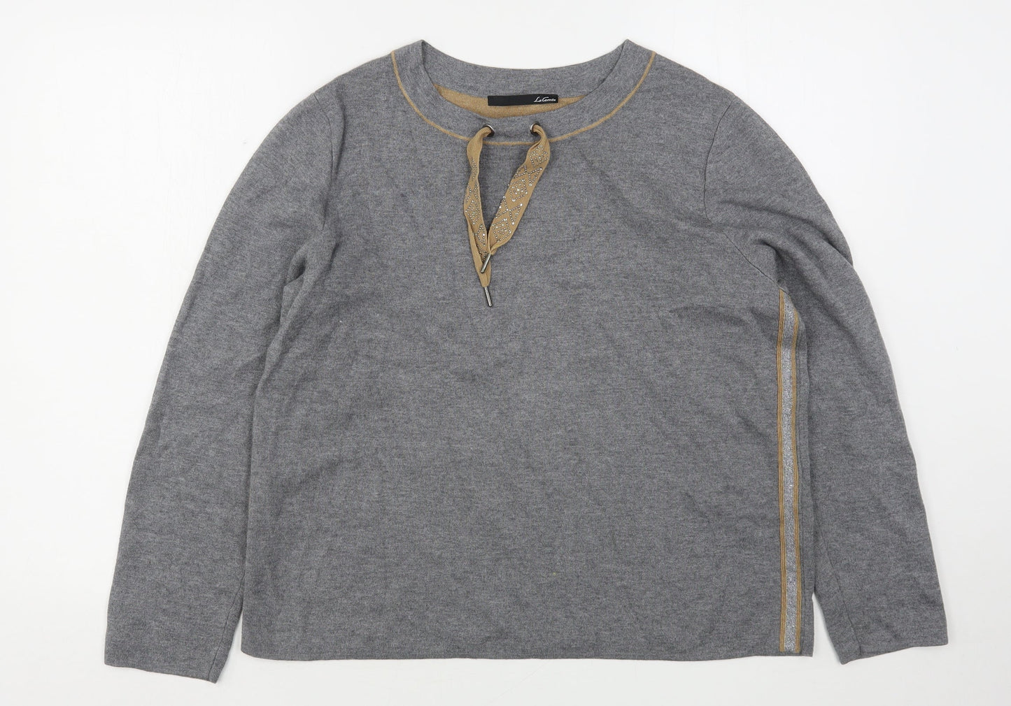 Le Comte Womens Grey  Viscose Pullover Sweatshirt Size 16
