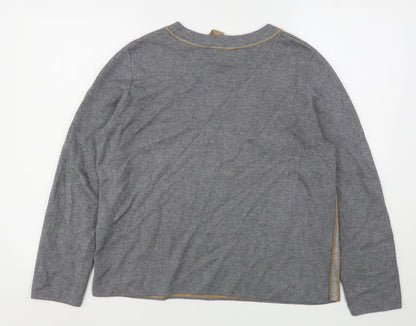 Preloved Le Comte Womens Grey  Viscose Pullover Sweatshirt Size 16 - Back