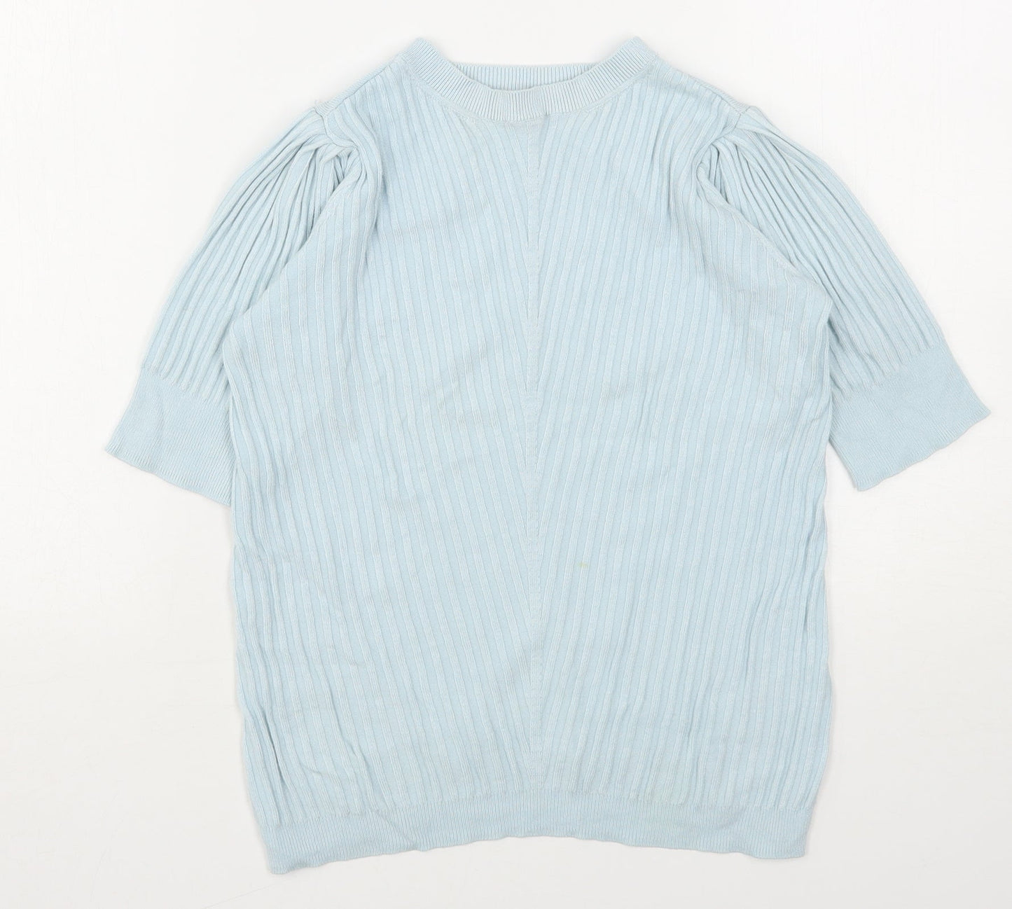 Marks and Spencer Womens Blue Round Neck  Viscose Pullover Jumper Size 6