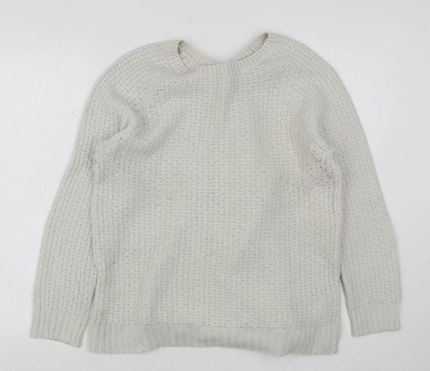 Monsoon Womens Ivory Round Neck  Acrylic Pullover Jumper Size M