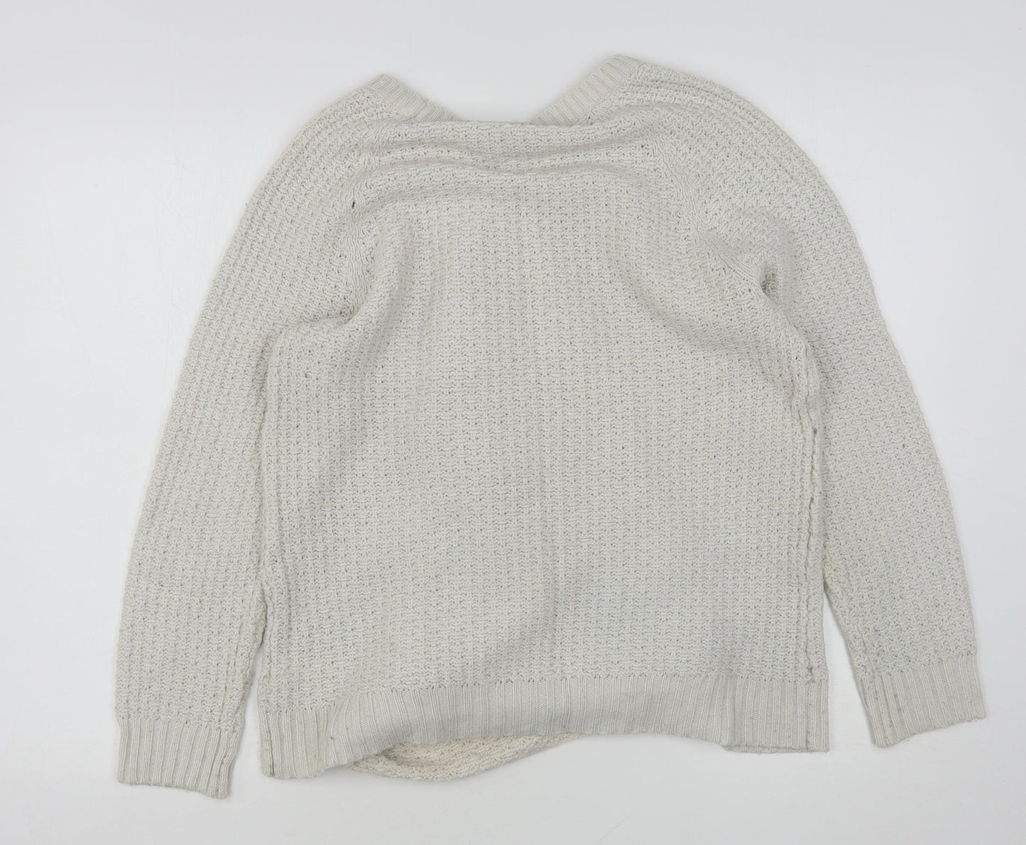 Monsoon Womens Ivory Round Neck  Acrylic Pullover Jumper Size M