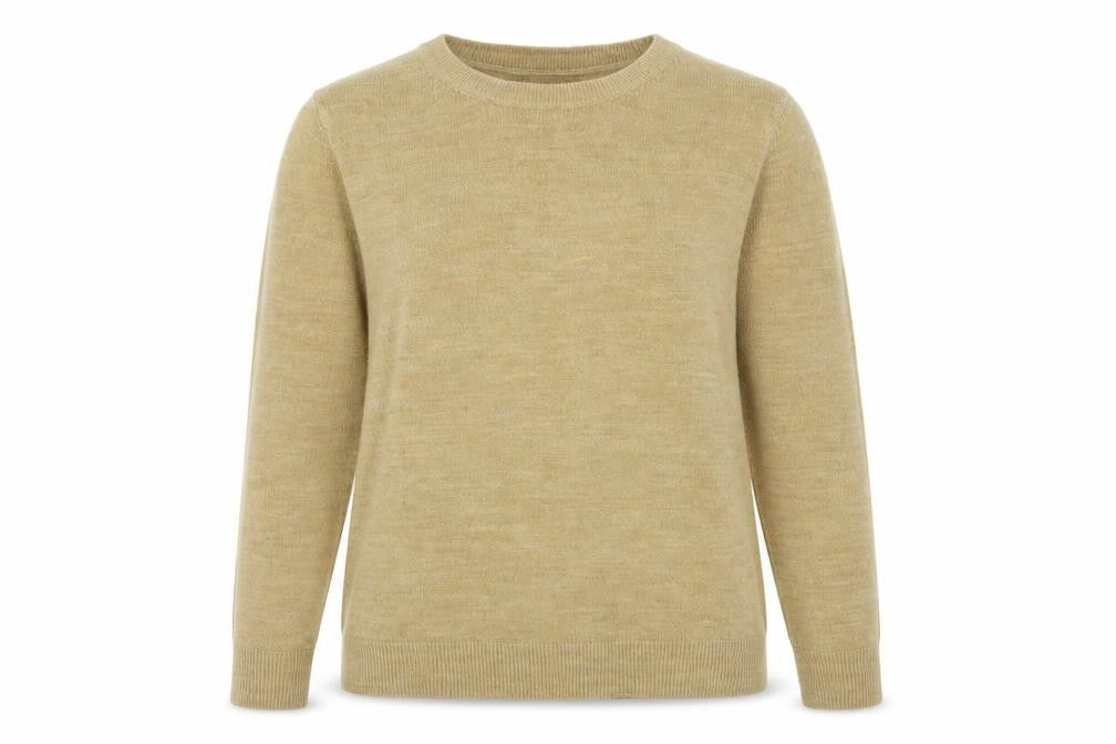 Marks & Spencer Womens Beige Round Neck  Acrylic Pullover Jumper Size 6