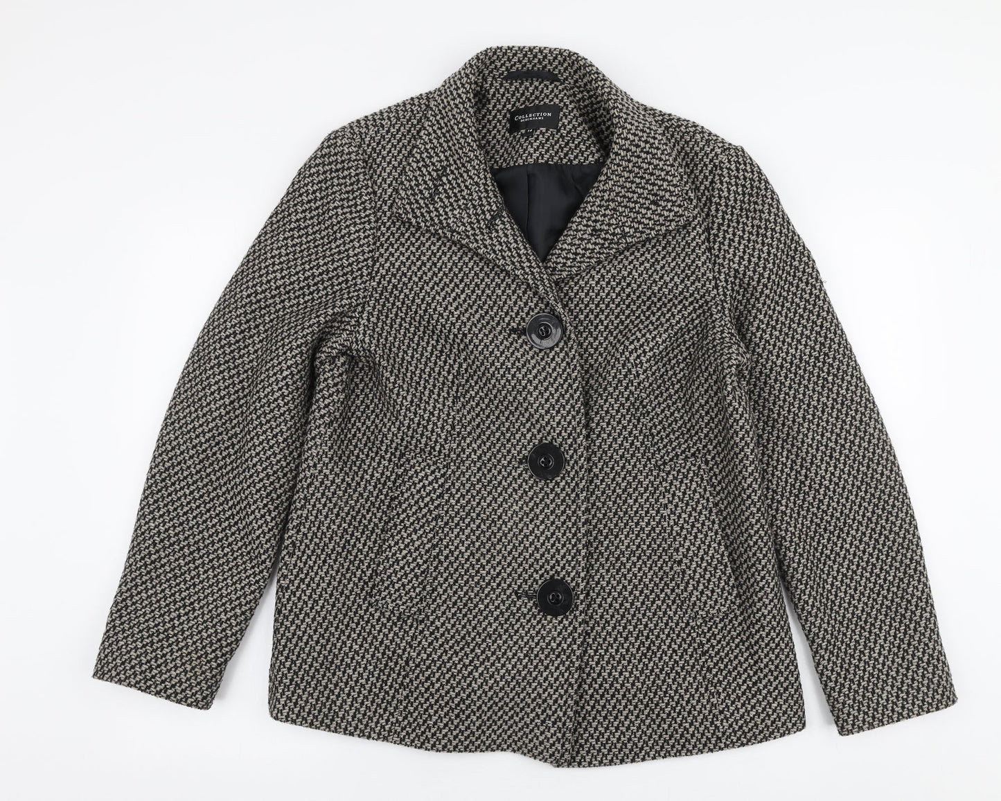 Debenhams Womens Beige   Overcoat Coat Size 14  Button