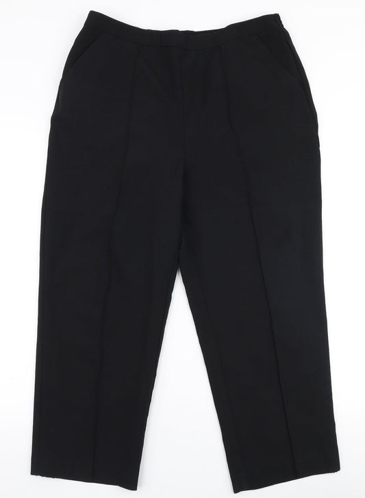 Isle Essentials Womens Black  Polyester Trousers  Size 16 L24 in Regular