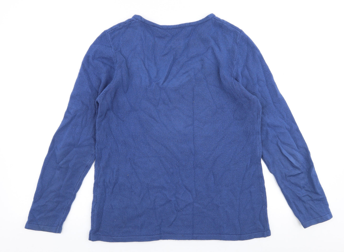 Anna Rose Womens Blue Round Neck  Polyester Pullover Jumper Size L