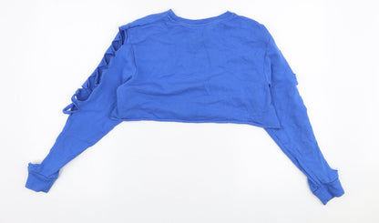Preloved Atmosphere Womens Blue  Polyester Pullover Sweatshirt Size 10  Pullover - Distressed arms - Back