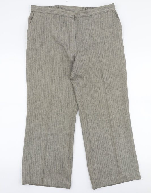 Marks and Spencer Womens Beige  Polyester Trousers  Size 36 in L25 in Regular Zip
